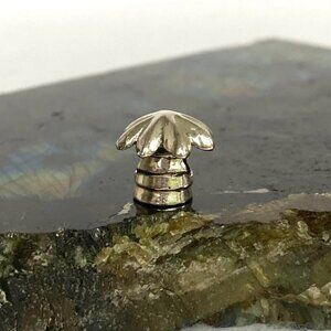 Sterling Silver 925 IBB Thai Palm Tree Floral Leaf Slide Charm For Bracelet